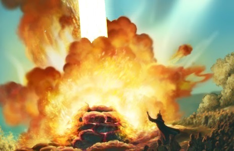 Fire from heaven at Elijah's prayer