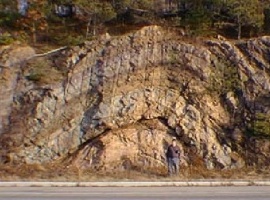 Bent and petrified earth layers