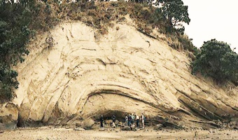 Bent and petrified earth layers
