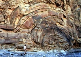 Bent and petrified earth layers